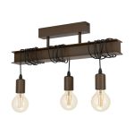 Eglo Ceiling Light Townshend 4 Steel Brown | IP20 - Suitable for 3x E27 